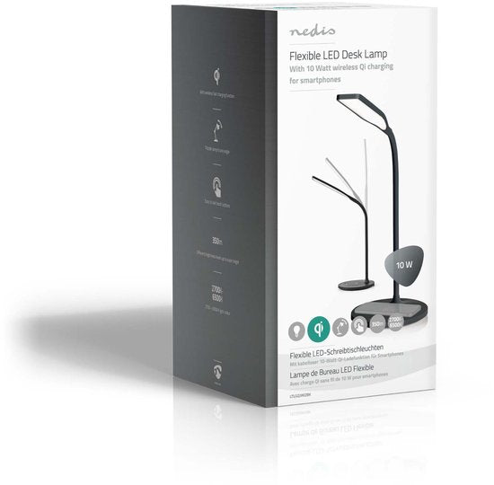 Nedis LED-Lamp met Draadloze Lader - Dimmer - Op Product - LED / Qi - 10 W - Met dimfunctie - Koel Wit / Natuurlijk Wit / Warm Wit - 2700 - 6500 K