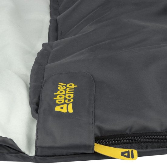 Abbey Camp 3-Season Sleeping Bag - Mummy Model - Grey - 220x80/50 cm - Draft-rimmed and Water-repellent