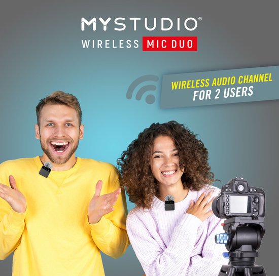 Easypix MyStudio® Wireless Mic Duo Studiomicrofoon Dasspeld Zendmethode:Kabelgebonden. Radiografisch Incl. windkap. Inc – foto 3 van 4