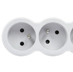Legrand Premium Socket - Power Strip - Splitter 3X2P - Earthed Pin Belgium - Extension Cord 1.5 Meters - White & Grey – foto 2 van 4