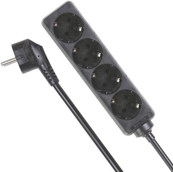 Perel Stekkerdoos 4 stopcontacten met randaarde – 1,5 m snoer, 3G1,5 – foto 1 van 4