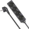 Perel Stekkerdoos. 4 stopcontacten met randaarde (type F). kabel 1.5 m. 3G1.5. gebruik binnenshuis. zwart