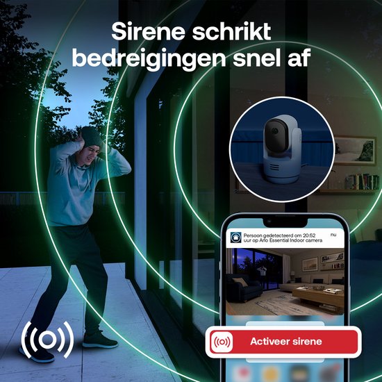 Arlo Essential 3 HD PTZ beveiligingscamera – binnen, wit – foto 4 van 4