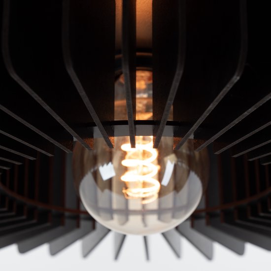 EGLO Palombaia Plafondlamp - E27 - Ø 50 cm - Zwart - Hout|Staal