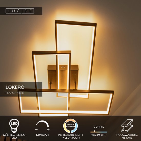Lucide Lokero Plafondlamp – LED geïntegreerd, 65 × 50 cm – foto 2 van 4