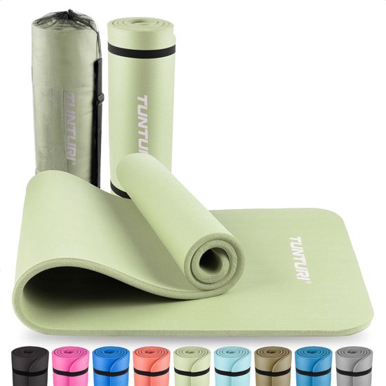Tunturi NBR Yogamat – 180 × 60 × 1,5 cm, met draagtas