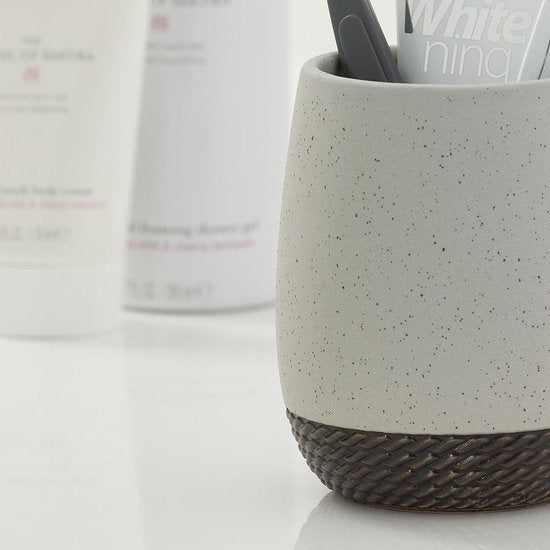 Sealskin Braid - Freestanding Toothbrush Cup - Gray