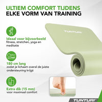 Tunturi NBR Yogamat – 180 × 60 × 1,5 cm, met draagtas – foto 4 van 4