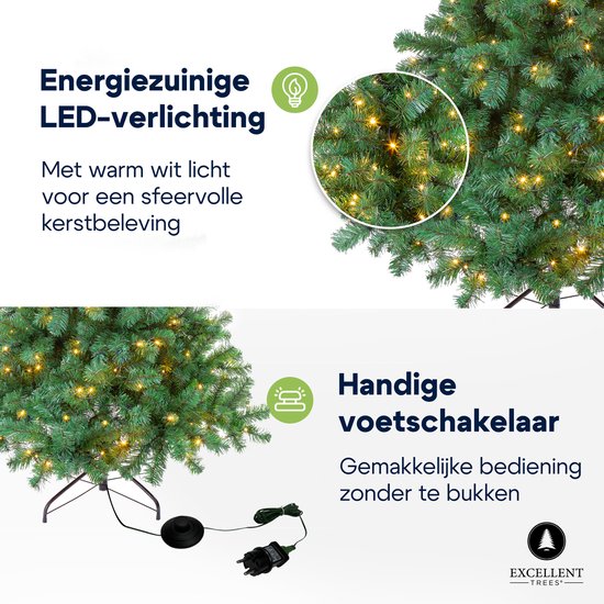 Kerstboom Excellent TreesÂ® LED Stavanger 150 cm met verlichting - âŒ€91cm - 150cm