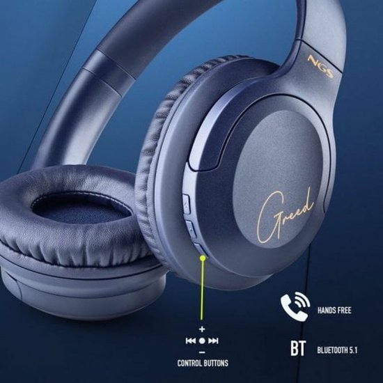NGS Artica Greed hoofdtelefoon – Bluetooth 5.1, bedraad en draadloos – foto 4 van 4