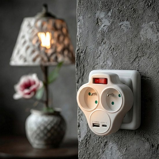 Maclean MCE336 E Stekkerdoos – 2 stopcontacten, USB-A en USB-C – foto 3 van 4