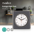 Nedis Analoge bureauwekker – snoozefunctie, achtergrondverlichting – foto 3 van 4