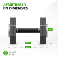 Tunturi Rapid verstelbare dumbbell – 4 tot 20 kg, 9 gewichten in één – foto 4 van 4