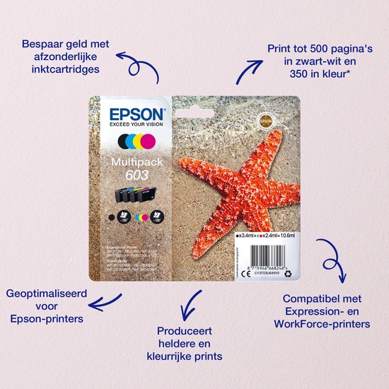 Epson 603 Inktcartridge cyaan – origineel, C13T03U24020 – foto 2 van 4