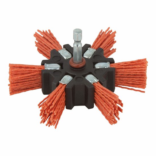 NYLON-ROTORBORSTEL. 6 MM SCHACHT. ROOD = AGRESSIEF