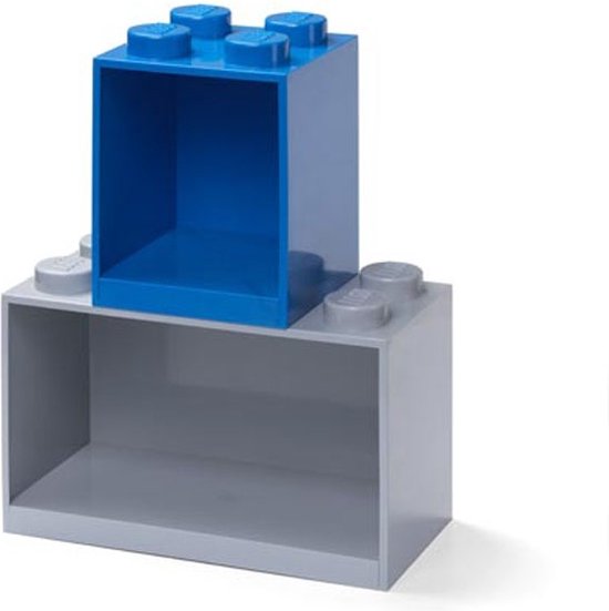 LEGO Iconic Brick Boekenplank - 8 Noppen - Grijs