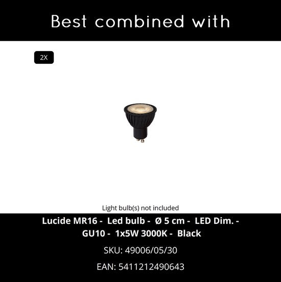 Lucide TRIMLESS Inbouwspot – 2× GU10, zwart – foto 3 van 4