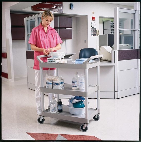 Rubbermaid Trolley – 3 legborden, 85,4 × 47,3 × 95,9 cm – foto 3 van 4