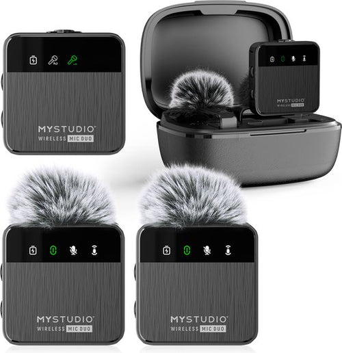 Easypix MyStudio® Wireless Mic Duo Studiomicrofoon Dasspeld Zendmethode:Kabelgebonden. Radiografisch Incl. windkap. Inc