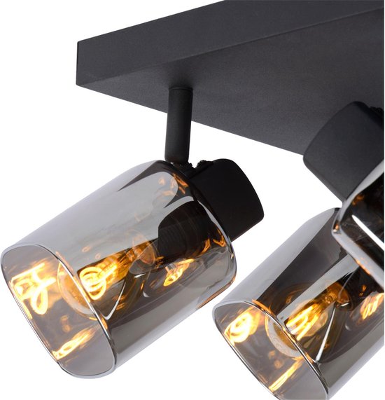 Lucide ALION - Plafondspot (Plafondlamp) - 4xE14 - Zwart