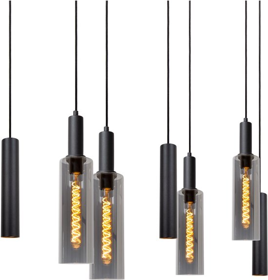 Lucide REX - Pendant Lamp - 4xE27 - Smoked