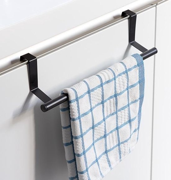 Storage Solutions Deurkapstok – zwart, roestvrij staal – foto 1 van 2