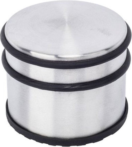 BRASQ Deurstopper met anti slip RVS 1,1 Kg - Voor binnen en buiten - Deurbuffer met rubberen bescherming Ø9 x 7,5 cm