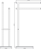 EISL Handdoekhouder staand dubbel – RVS, 42,5 × 20 × 77,5 cm – foto 3 van 3