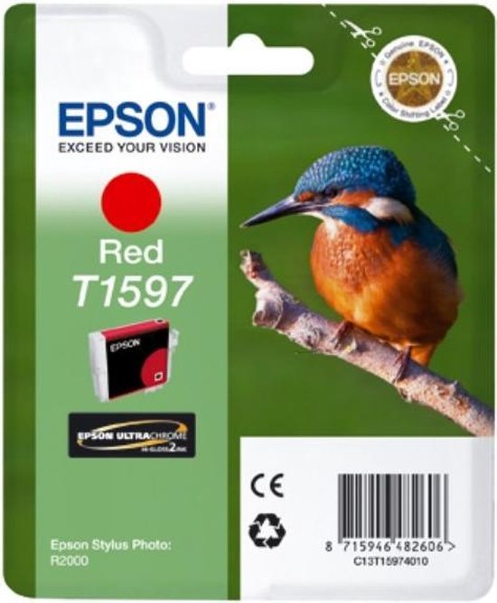 Epson T1597 inktcartridge rood – voor Stylus Photo R2000 – foto 1 van 4