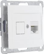 Smartwares S2 Contactdoos telefoon/data – 2 × 8-polig, RJ11/RJ12/RJ45 – foto 1 van 4