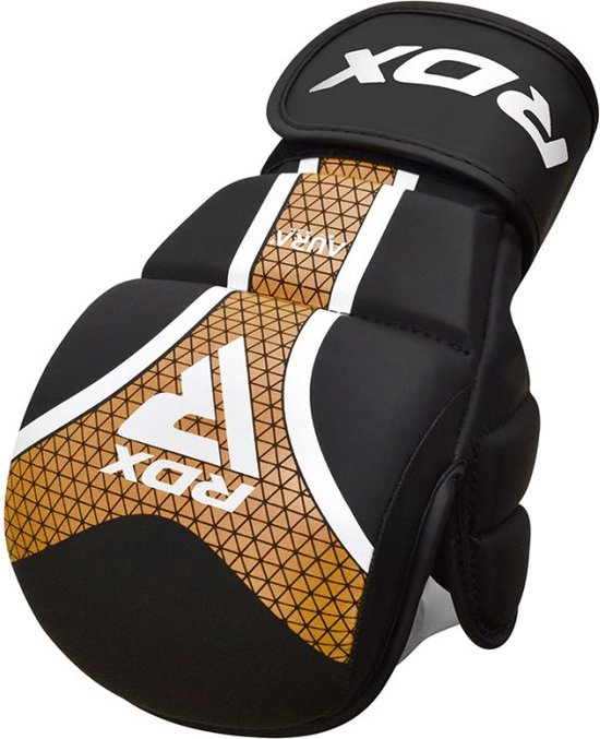 RDX Sports Aura+ T-17 Shooter - MMA Handschoenen - voor Wedstrijden - Goud - Maat S - Kunstleer
