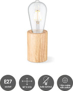 Home Sweet Home Eliaz Tafellamp hout – 1× E27, Ø 7 cm – foto 2 van 4