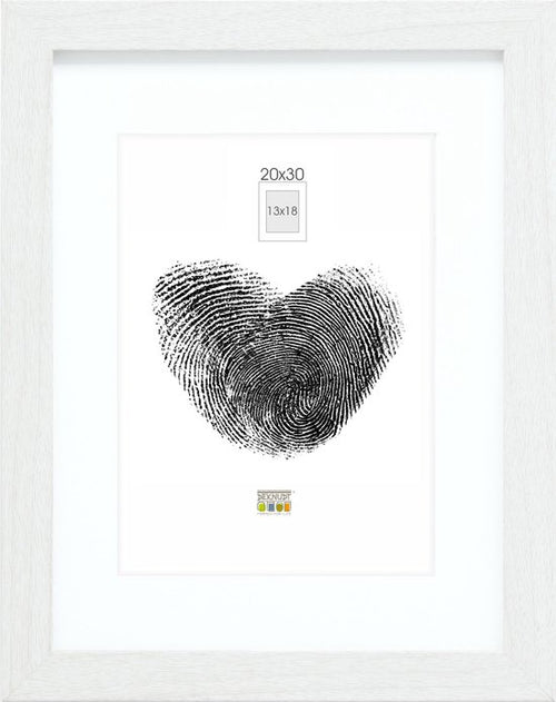 Deknudt Frames fotolijst - wit met passe-partout - 13x18 / 20x30 cm