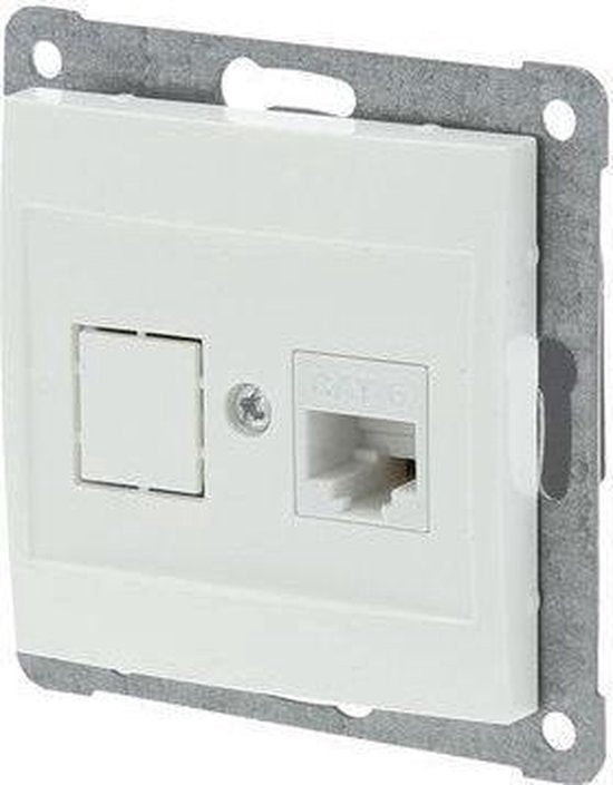 Smartwares S2 Contactdoos telefoon/data – 2 × 8-polig, RJ11/RJ12/RJ45 – foto 2 van 4