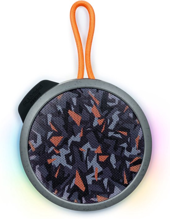 Bigben Nano Party portable Bluetooth speaker – camo oranje, 3 uur accu – foto 1 van 4