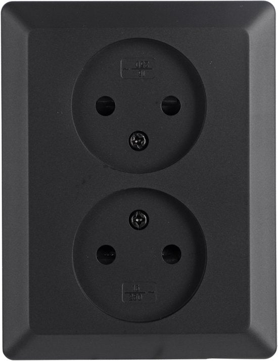 Q-Link Dubbel stopcontact – inbouw met shutter, IP20 – foto 3 van 4