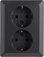 Q-Link Dubbel stopcontact inbouw – met kinderbeveiliging, zwart – foto 3 van 4