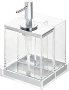 iDesign Zeepdispenser met tandenborstelhouder – transparant, 2 vakken – foto 1 van 4