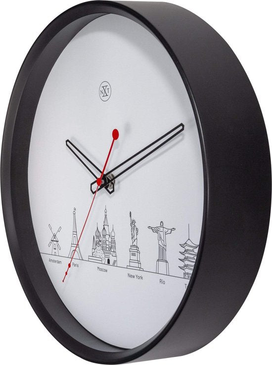 NeXtime nXt Worldtour Wandklok – Ø 30 cm, stil uurwerk – foto 2 van 4