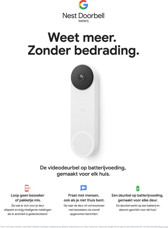 Google Nest Doorbell Videodeurbel – batterij of 2-draads, Google Assistant – foto 4 van 4