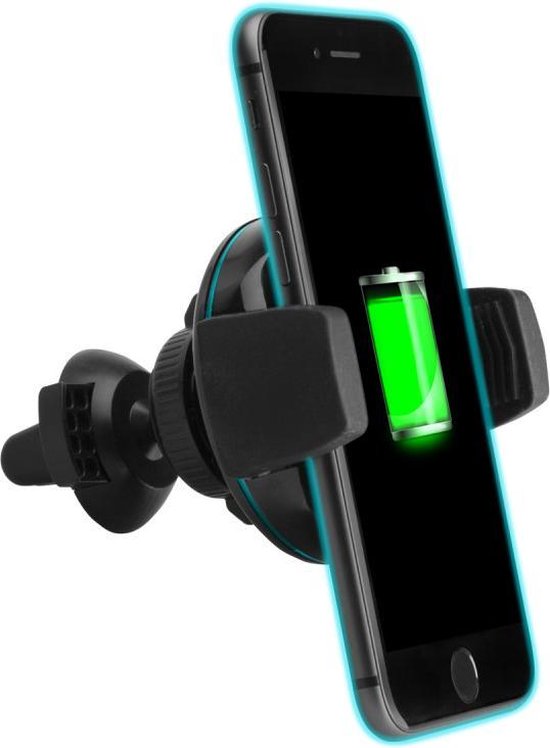 Draadloze oplader, autohouder GSM. Fast charge iPhone X, iPhone 8, Samsung Galaxy S9, Galaxy S8, Google Nexus 6