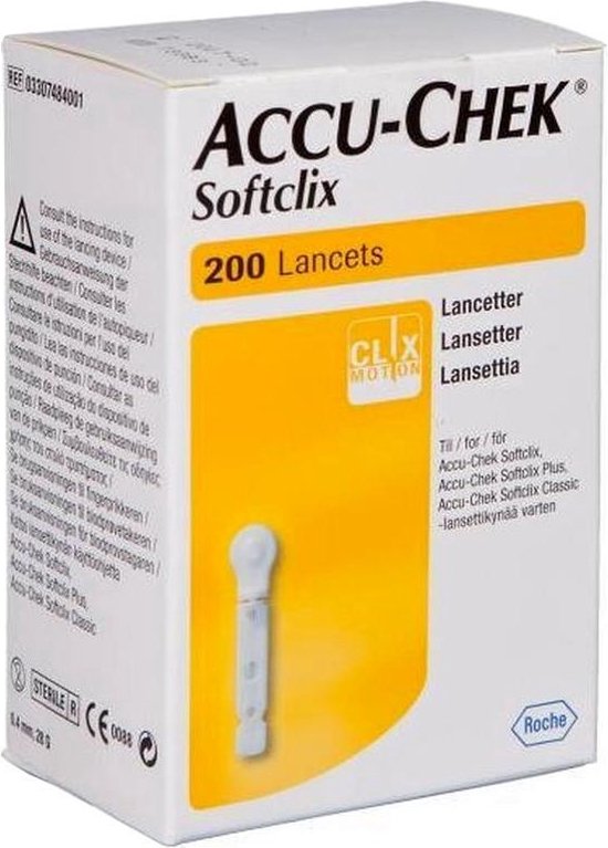 Accu-Chek Softclix Lancetten 200 stuks – voor bloedglucosemeting – foto 1 van 4