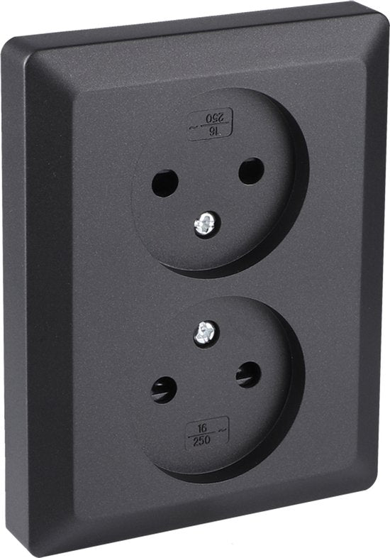 Q-Link Dubbel stopcontact – inbouw met shutter, IP20 – foto 1 van 4