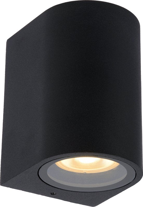 Lucide ZARO - Wandspot / Wandlamp Binnen/Buiten - 1xGU10 - IP44 - Zwart