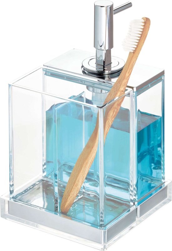 iDesign Zeepdispenser met tandenborstelhouder - 42710EU - Sorteervakken. Klaar voor gebruik