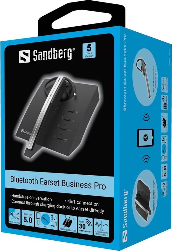 Sandberg 126-25 On Ear headset – Bluetooth 5.0, noise cancelling microfoon – foto 4 van 4