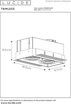 Lucide TRIMLESS Inbouwspot – 2× GU10, zwart – foto 4 van 4
