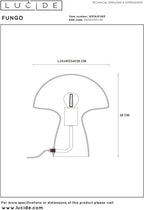 Lucide Fungo Tafellamp – 1× E27, Ø 23 cm – foto 4 van 4