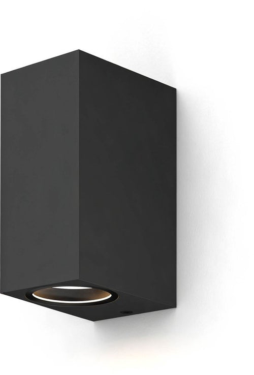 Calex Wandlamp Up & Downlight Bergamo - 2x GU10 - IP54 Water- en Stofbestendig - Geschikt voor Binnen en Buiten - Eenvoudige installatie - Rechthoek - Zwart