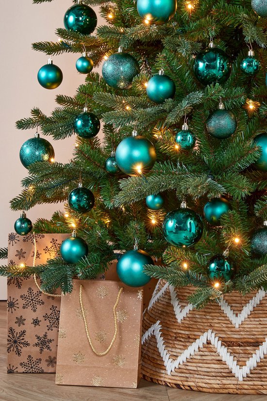 Mica Decorations Kerstballenset 46 stuks – onbreekbaar, petrol – foto 2 van 2